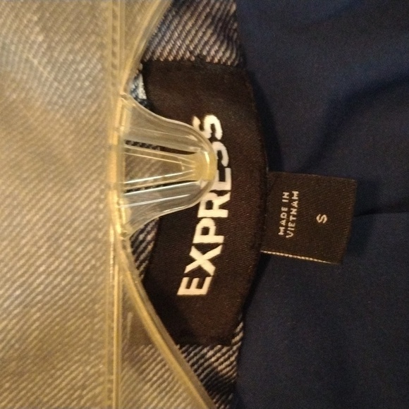 Express Blue Blazer with Gray Accents - Picture 2 of 4